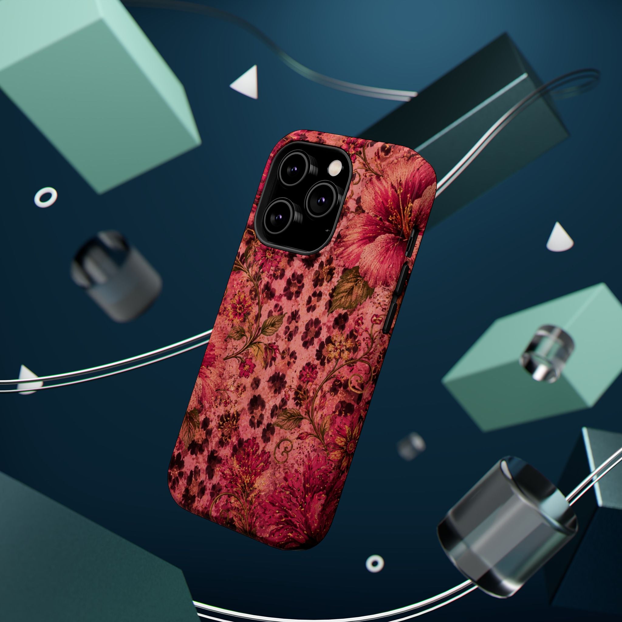 Floral Vintage Rose Magnetic Impact-Resistant Phone Case