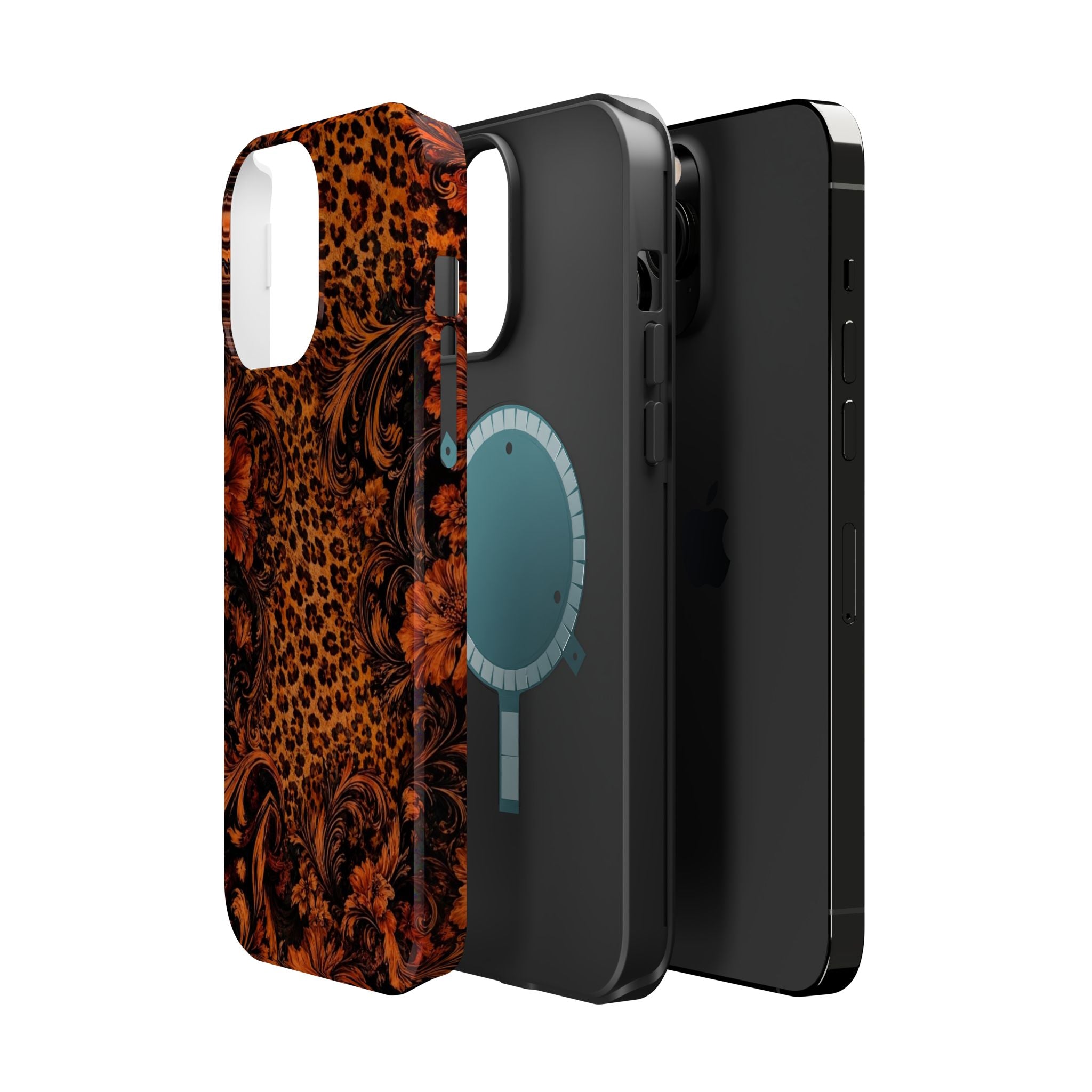 Leopard Baroque Magnetic Phone Case | MagSafe Compatible Shockproof Protective Cover
