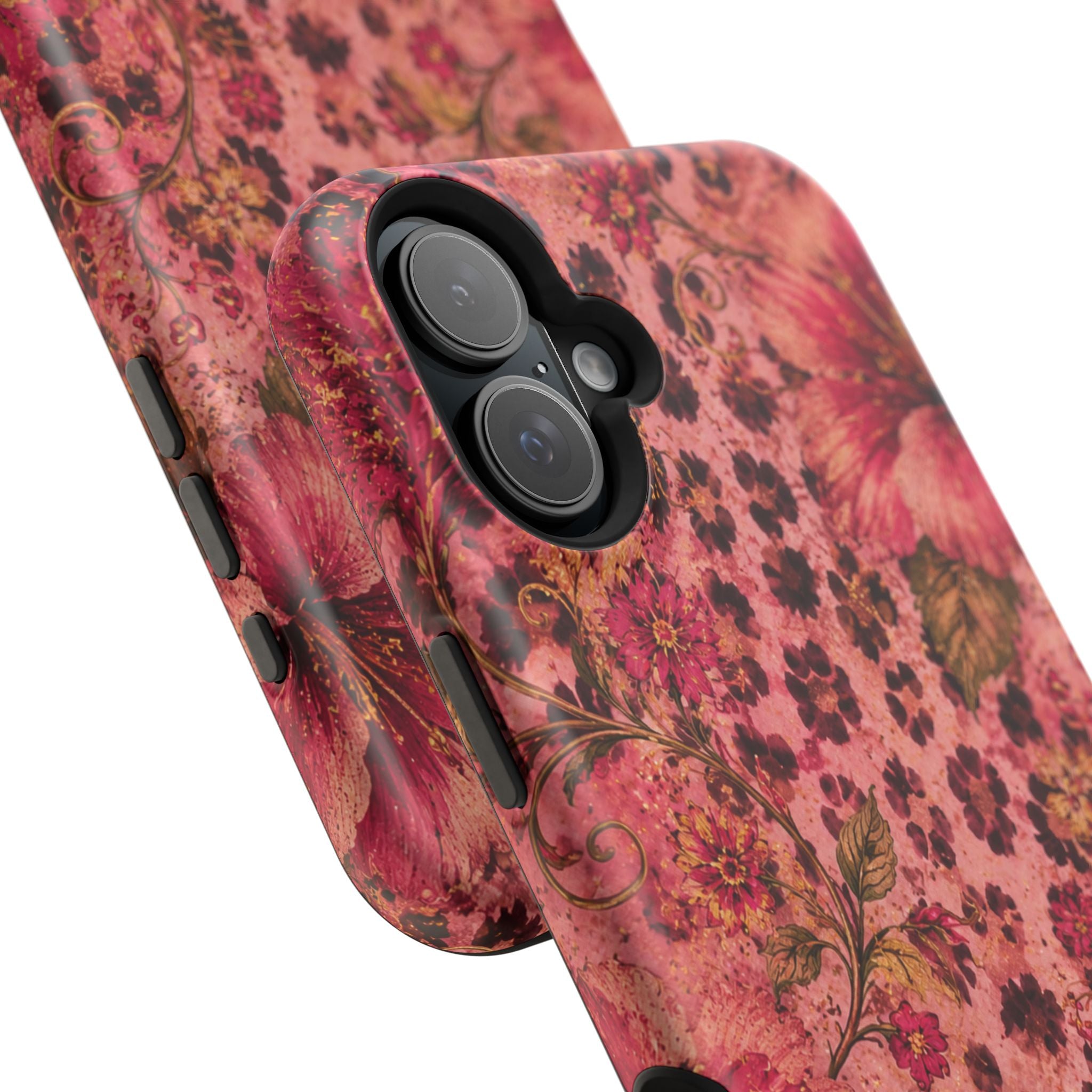 Floral Vintage Rose Magnetic Impact-Resistant Phone Case