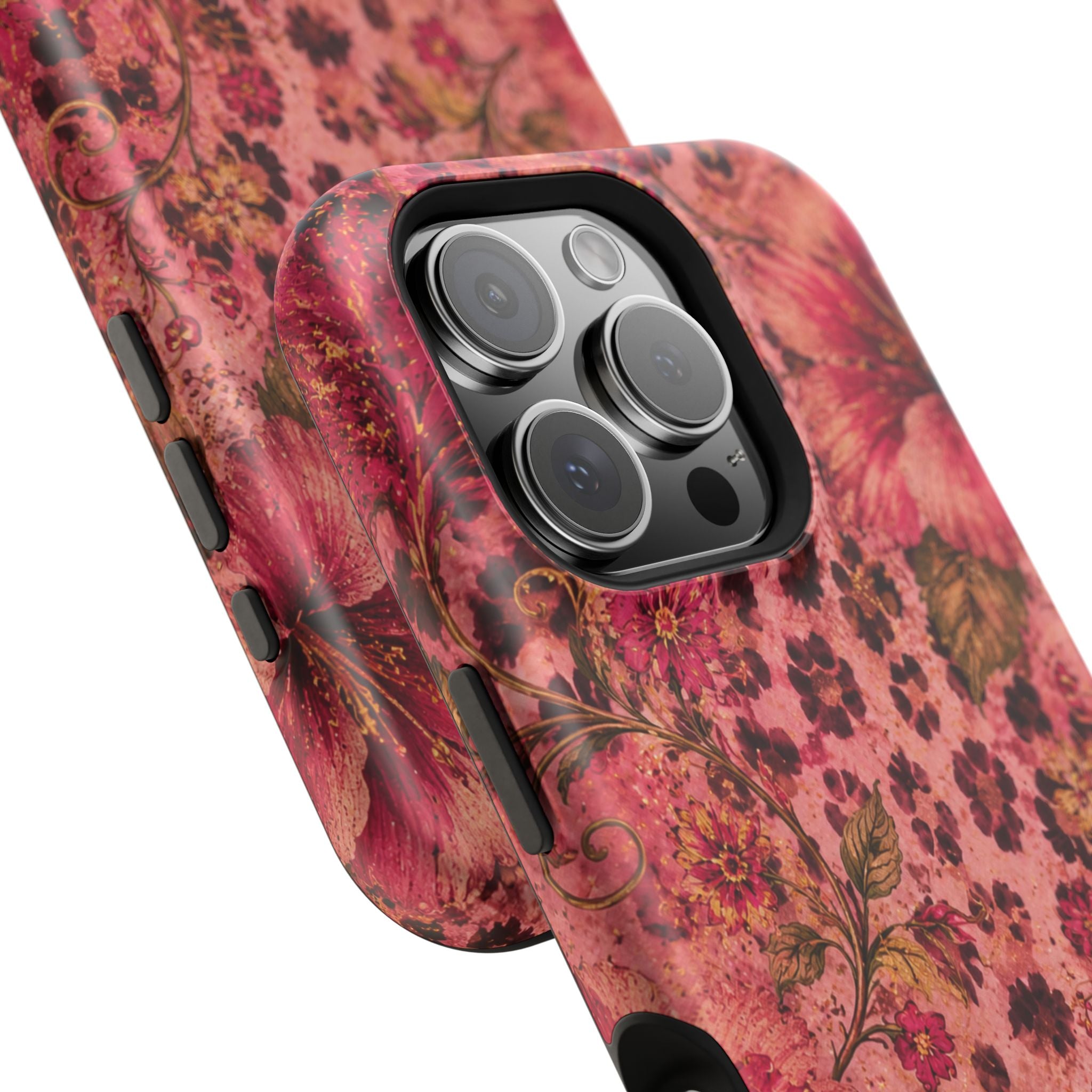 Floral Vintage Rose Magnetic Impact-Resistant Phone Case