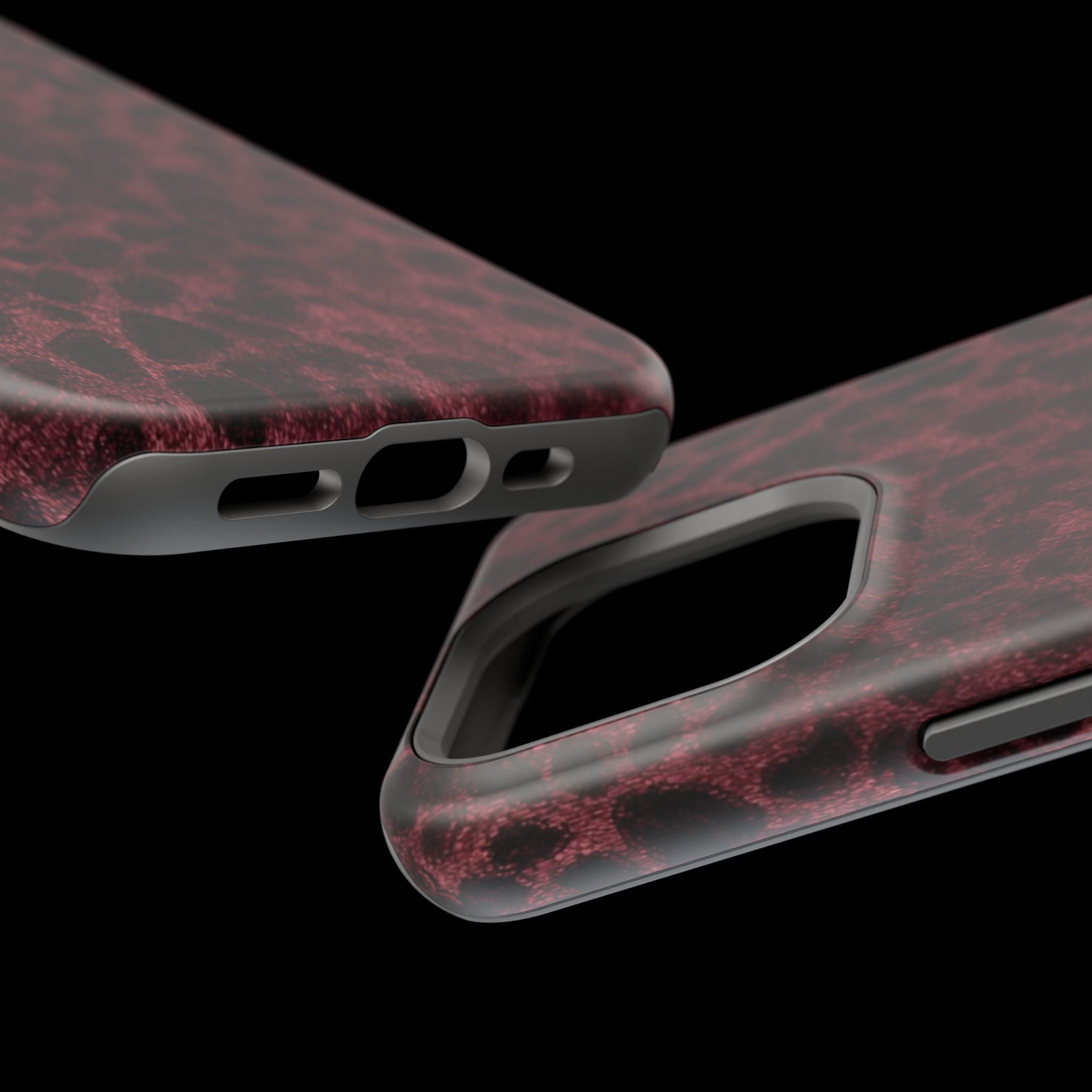 Burgundy Leopard Magnetic Phone Case | MagSafe Compatible Shockproof Protective Cover