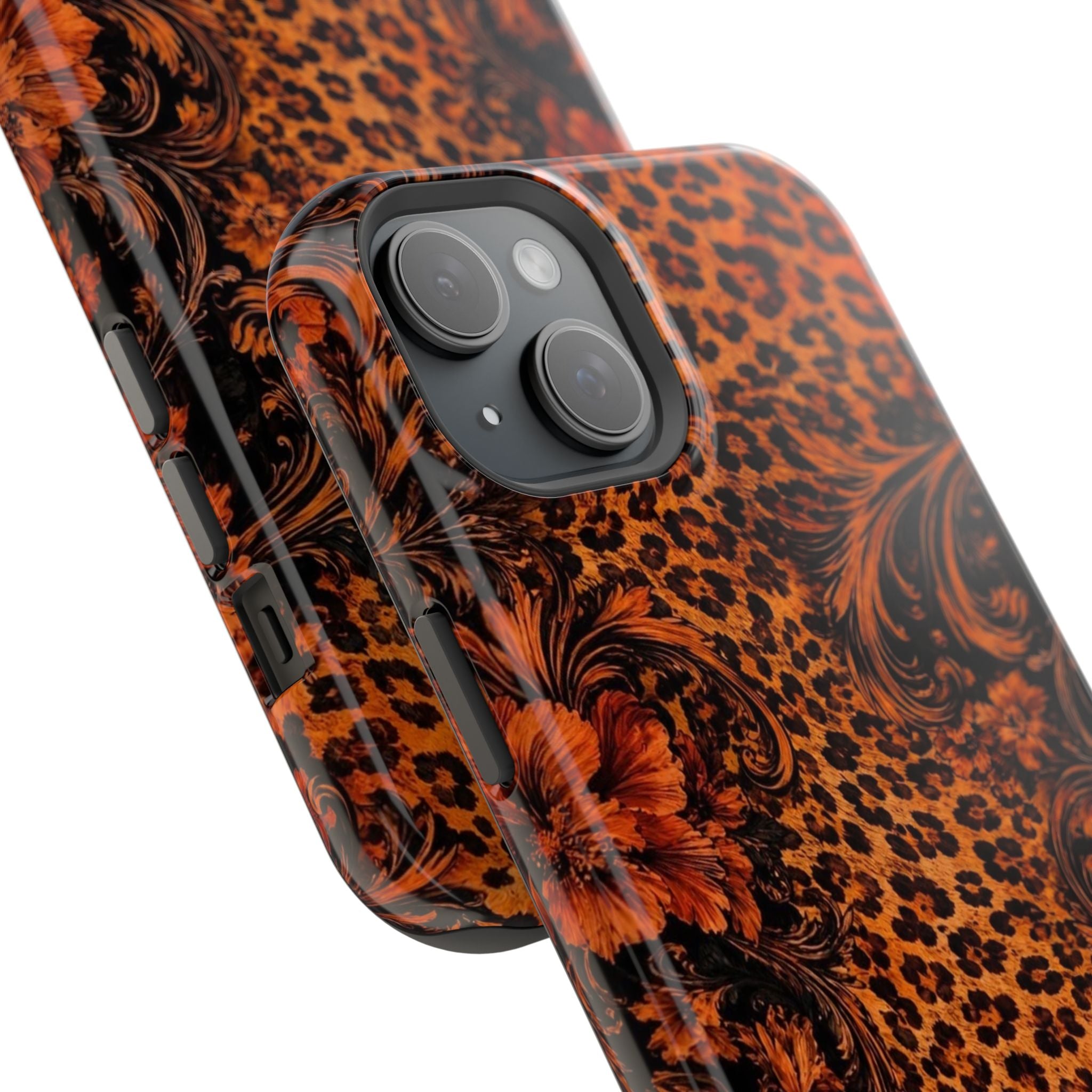Leopard Baroque Magnetic Phone Case | MagSafe Compatible Shockproof Protective Cover