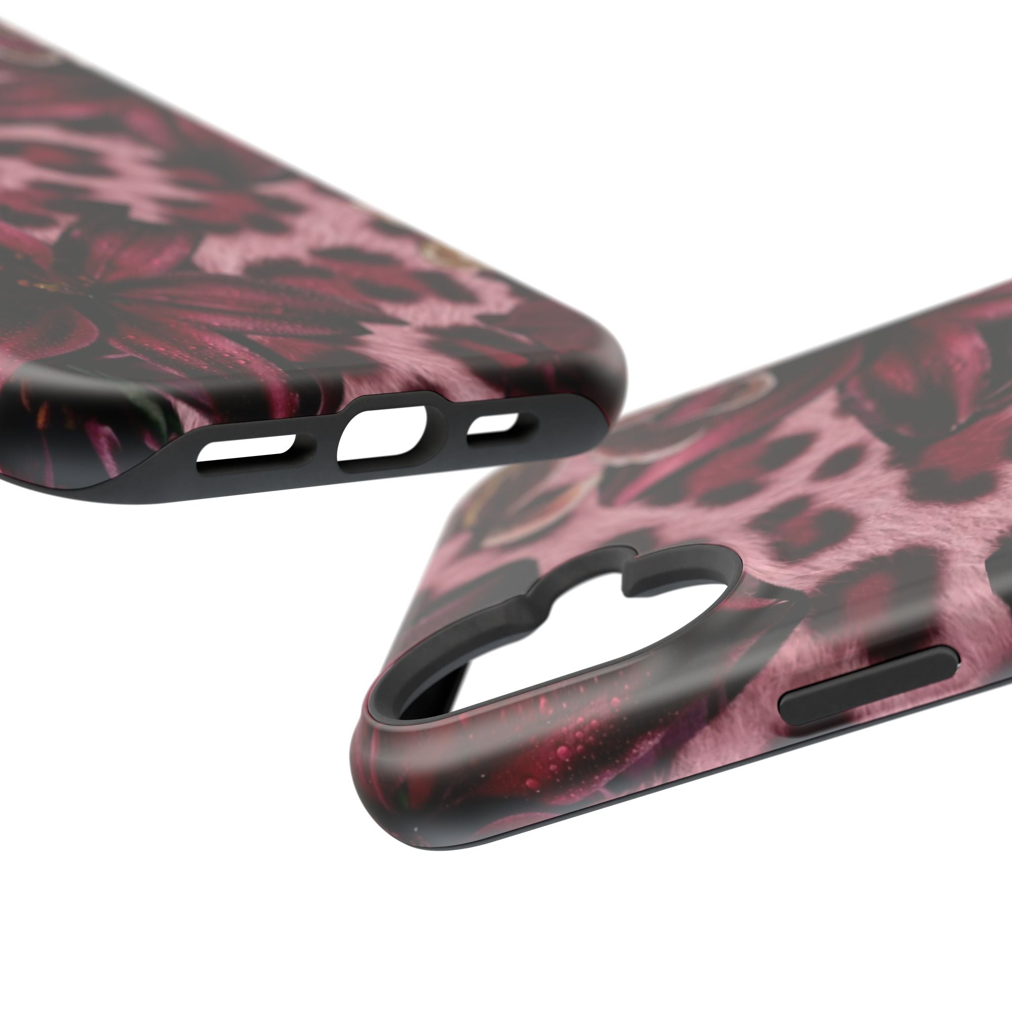 Midnight Bloom Leopard Magnetic Phone Case | MagSafe Compatible Shockproof Protective Cover