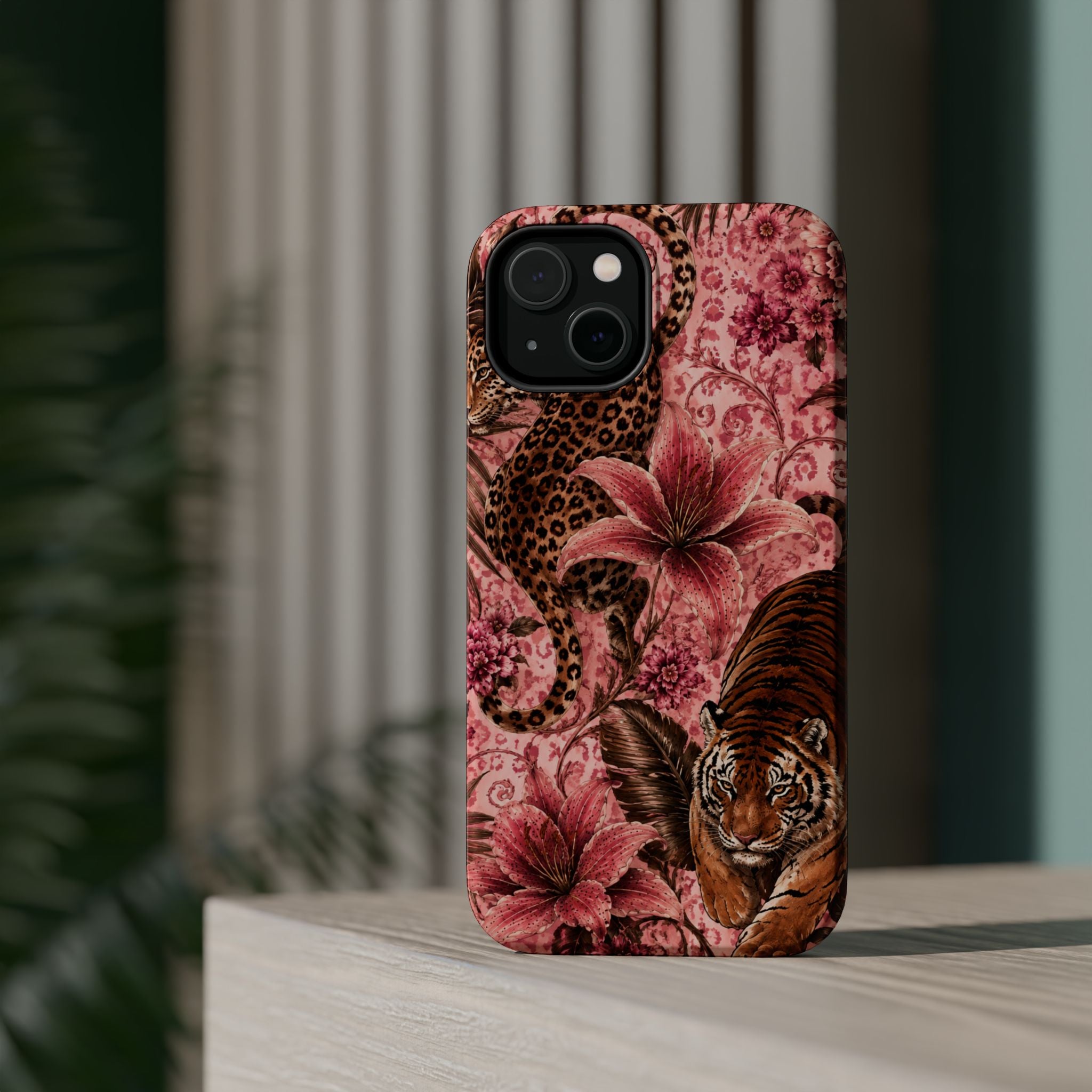 Floral Tiger Magnetic Phone Case — Impact-Resistant Stylish Protection