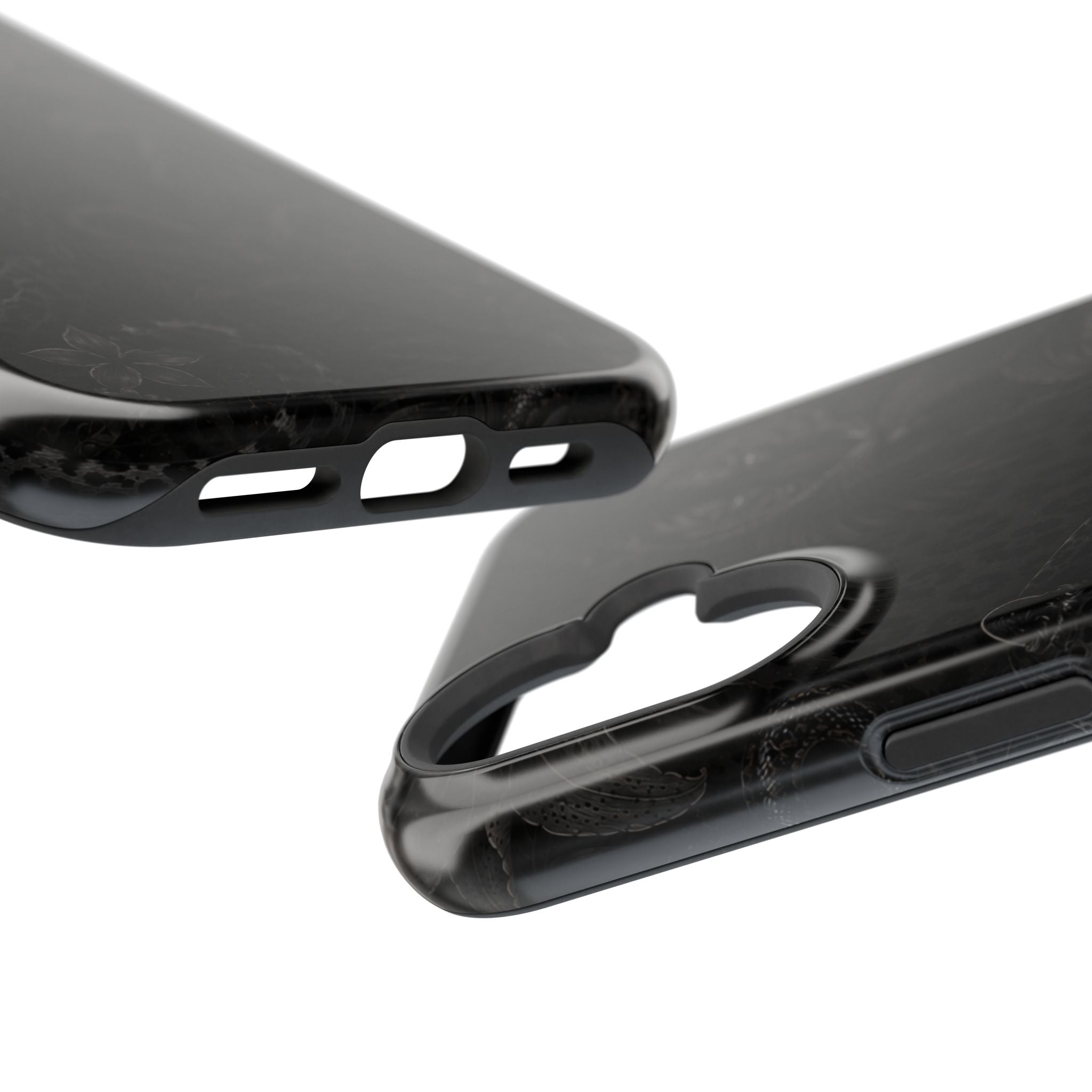 Black Floral Leopard Magnetic Impact-Resistant Phone Case | MagSafe Compatible Shockproof Cover