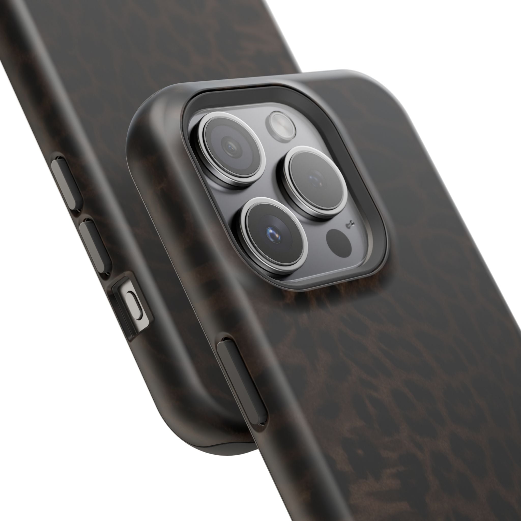 Brown Leopard Print MagSafe Phone Case | Shockproof Magnetic Protective Cover for iPhone