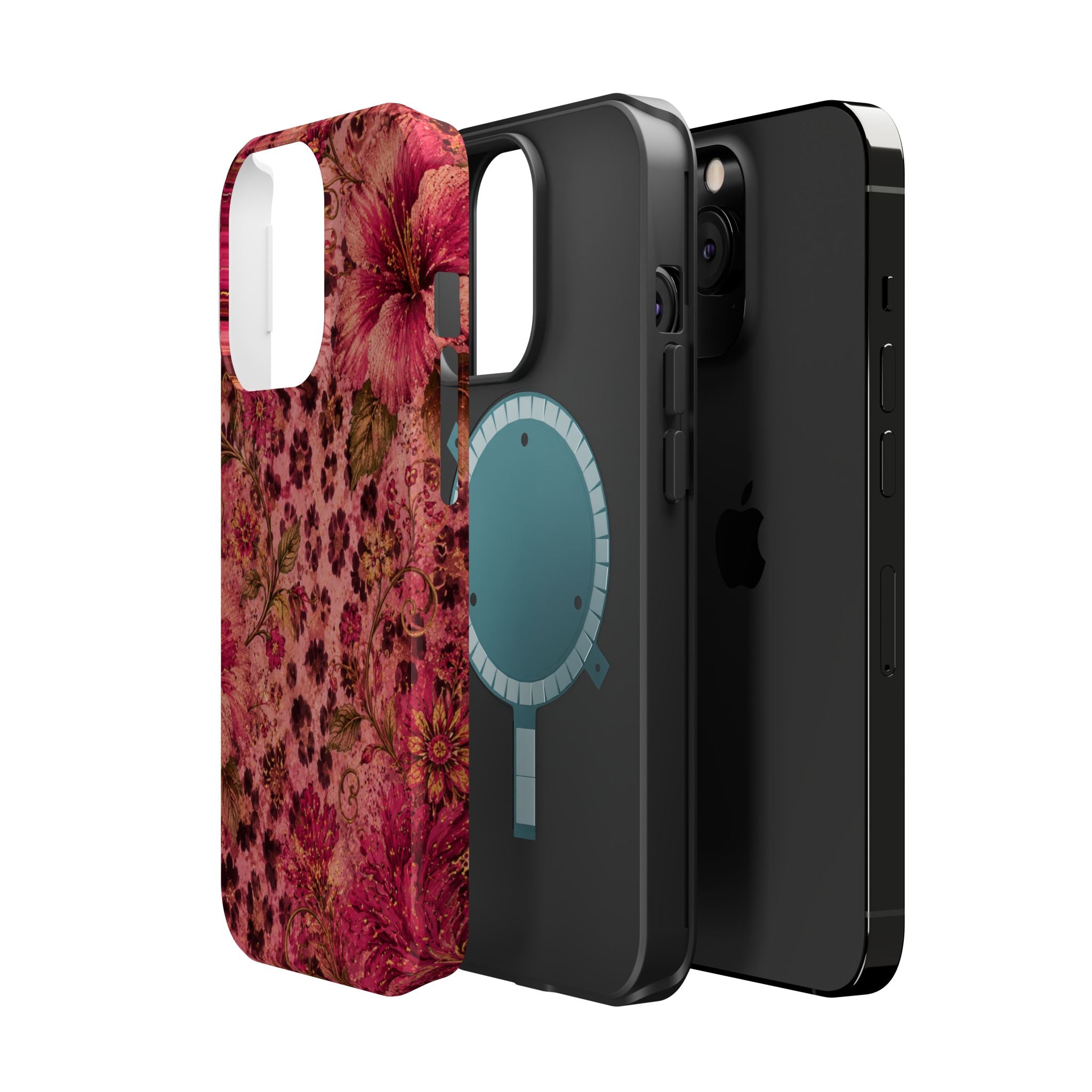Floral Vintage Rose Magnetic Impact-Resistant Phone Case