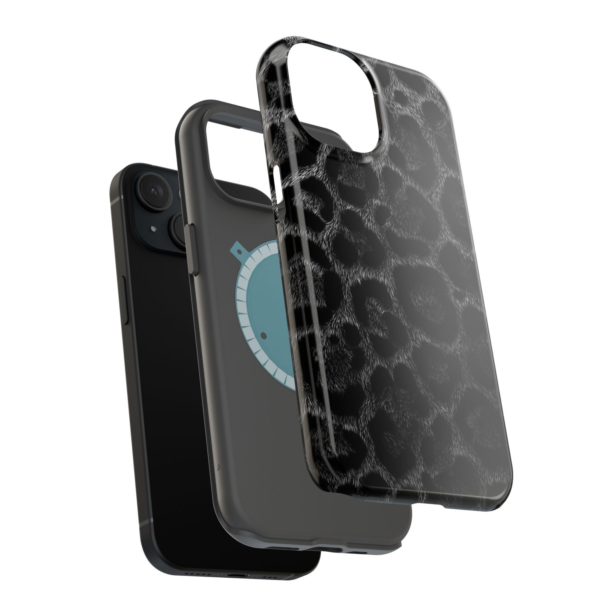 Black Leopard Print Magnetic Impact-Resistant Phone Case