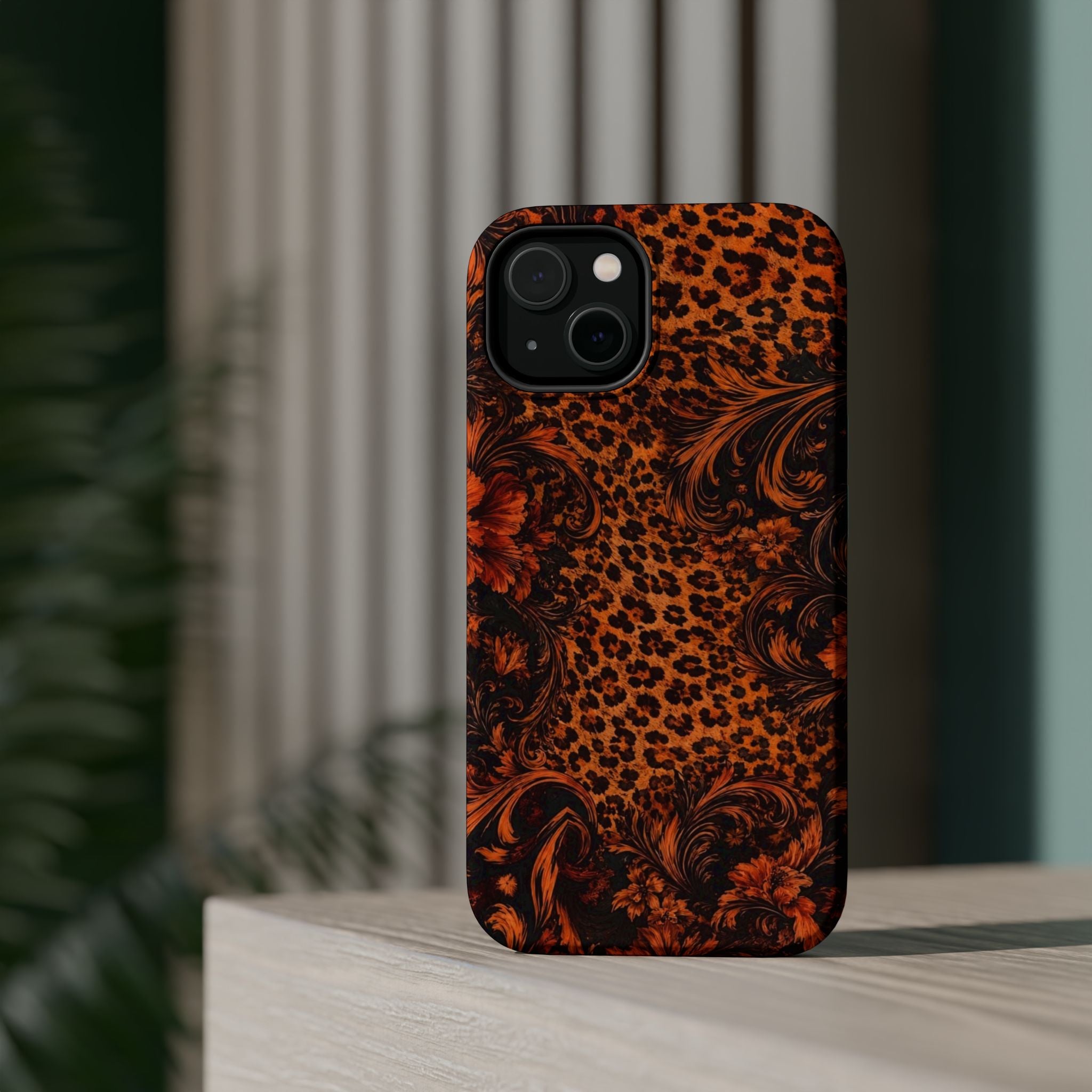 Leopard Baroque Magnetic Phone Case | MagSafe Compatible Shockproof Protective Cover