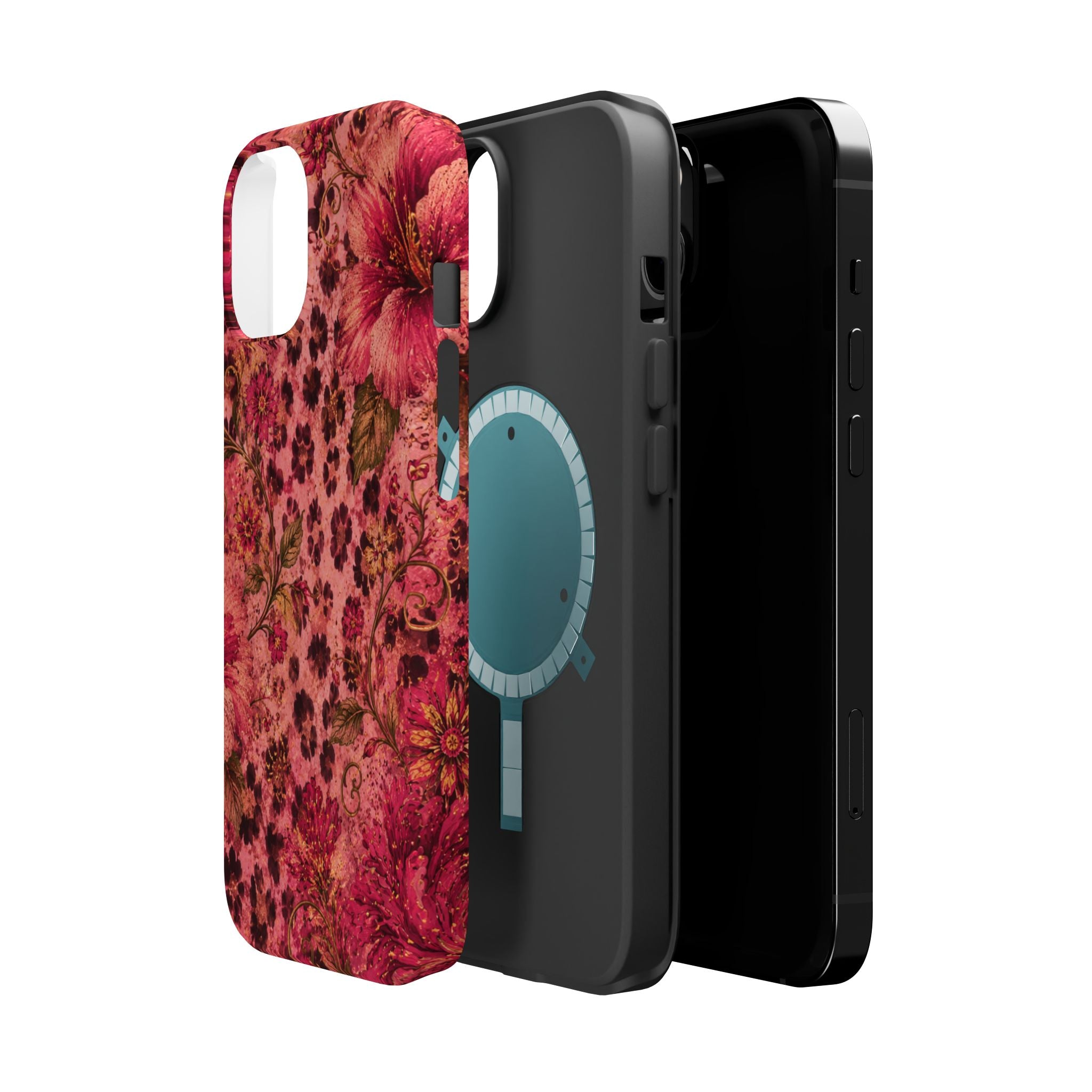 Floral Vintage Rose Magnetic Impact-Resistant Phone Case