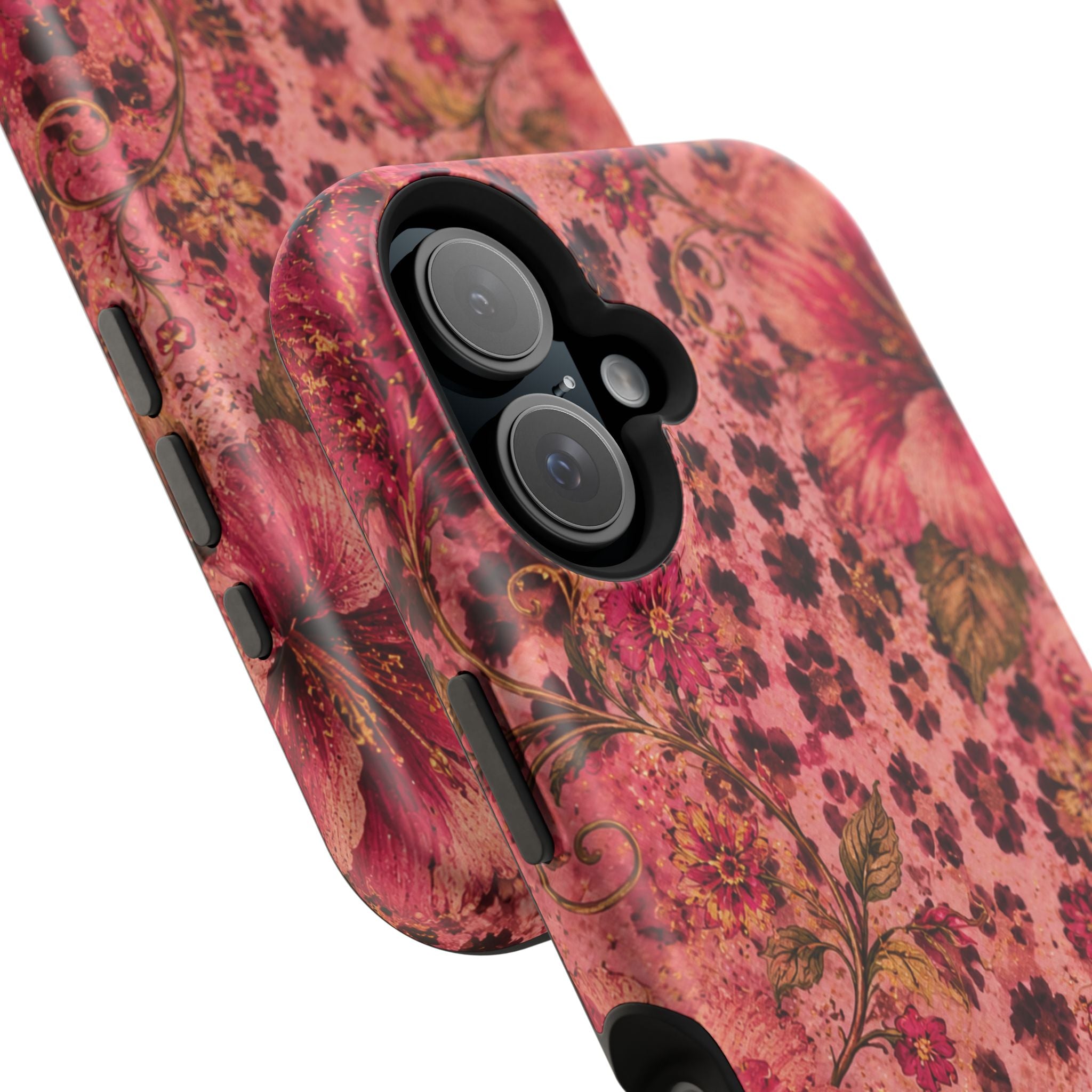 Floral Vintage Rose Magnetic Impact-Resistant Phone Case