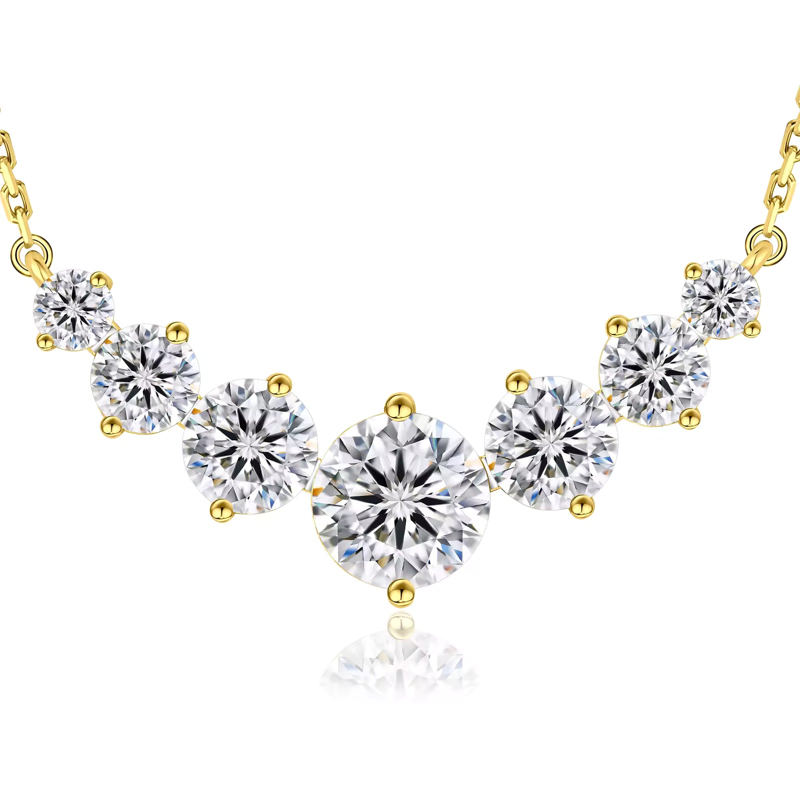 The VVS Moissanite — 5.0CT Gold Plated Sterling Silver Necklace by Vael