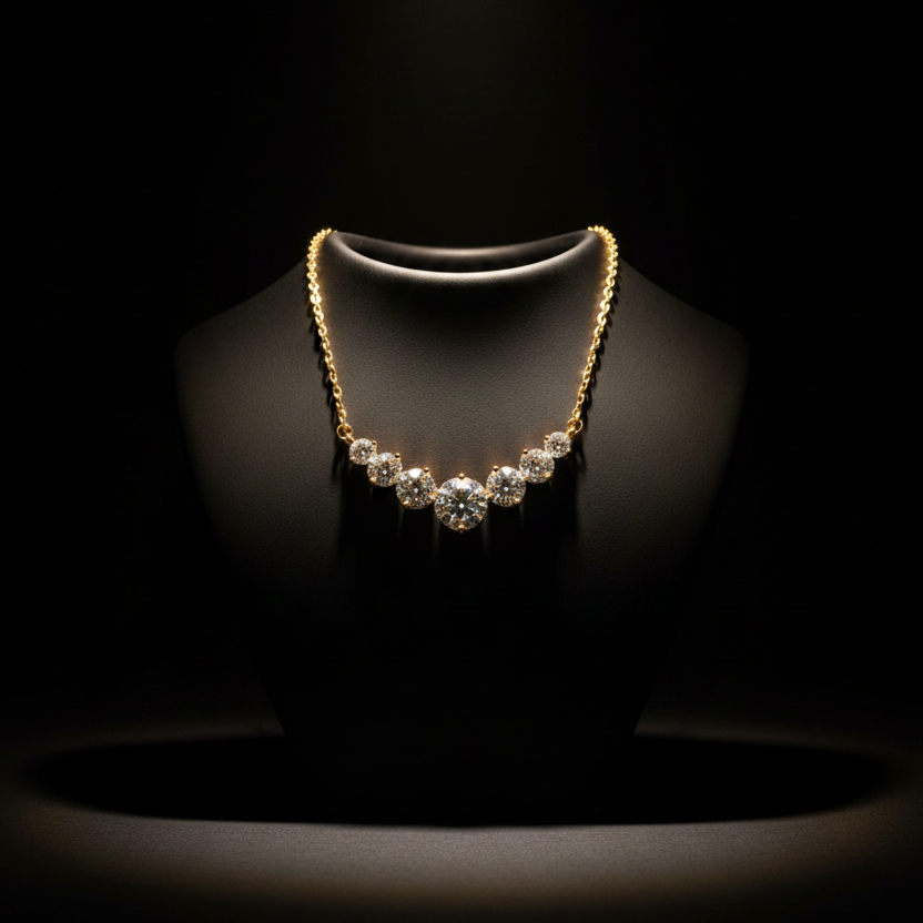 The VVS Moissanite | Gold Plated Sterling Silver Necklace by VAEL