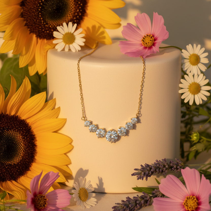 The VVS Moissanite | Gold Plated Sterling Silver Necklace by VAEL
