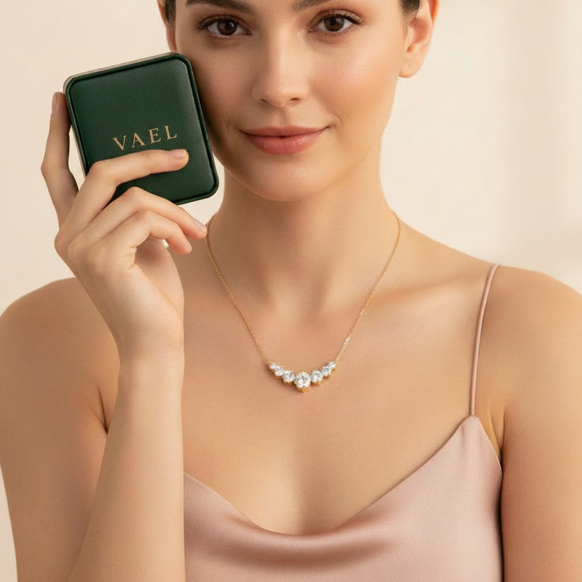 The VVS Moissanite — 5.0CT Gold Plated Sterling Silver Necklace by Vael