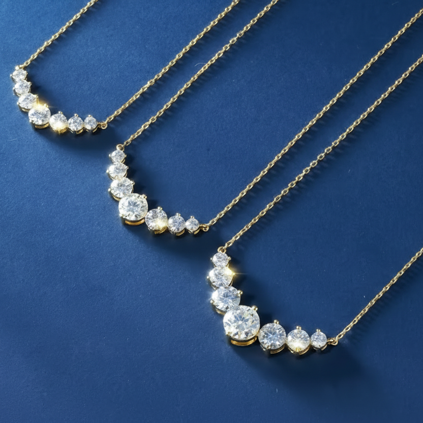 The VVS Moissanite — 5.0CT Gold Plated Sterling Silver Necklace by Vael