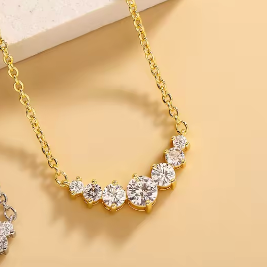 The VVS Moissanite — 5.0CT Gold Plated Sterling Silver Necklace by Vael