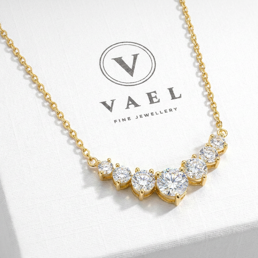 The VVS Moissanite | Gold Plated Sterling Silver Necklace by VAEL